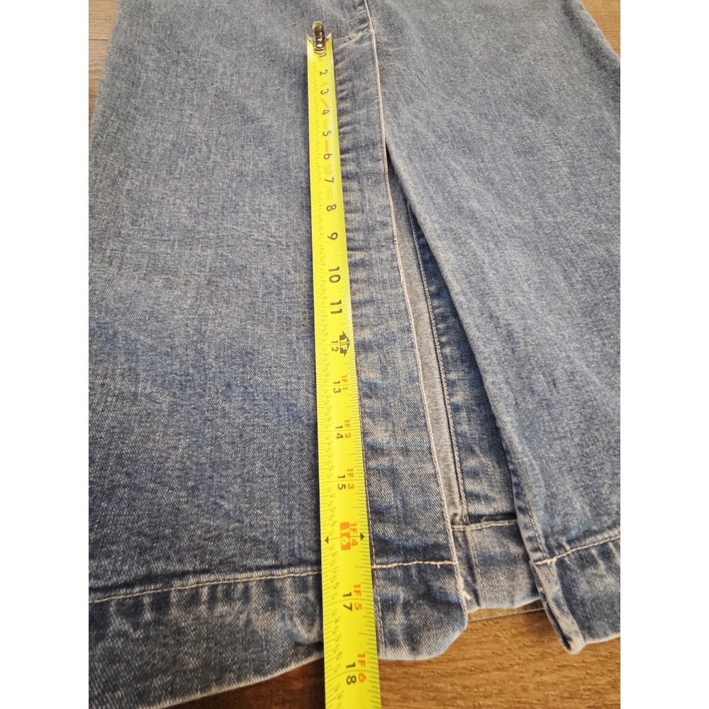 Gap Womens Y2K Denim Maxi Skirt Blue Snap Front A-Line Slit Pockets Size 8 - Picture 8 of 10